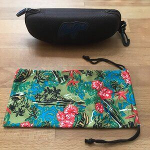 Maui Jim Hardshell Sunglasses Eyeglasses Case with Drawstring Eyeglass Pouch